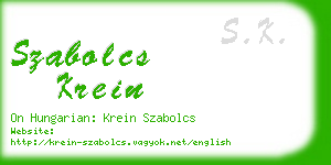 szabolcs krein business card